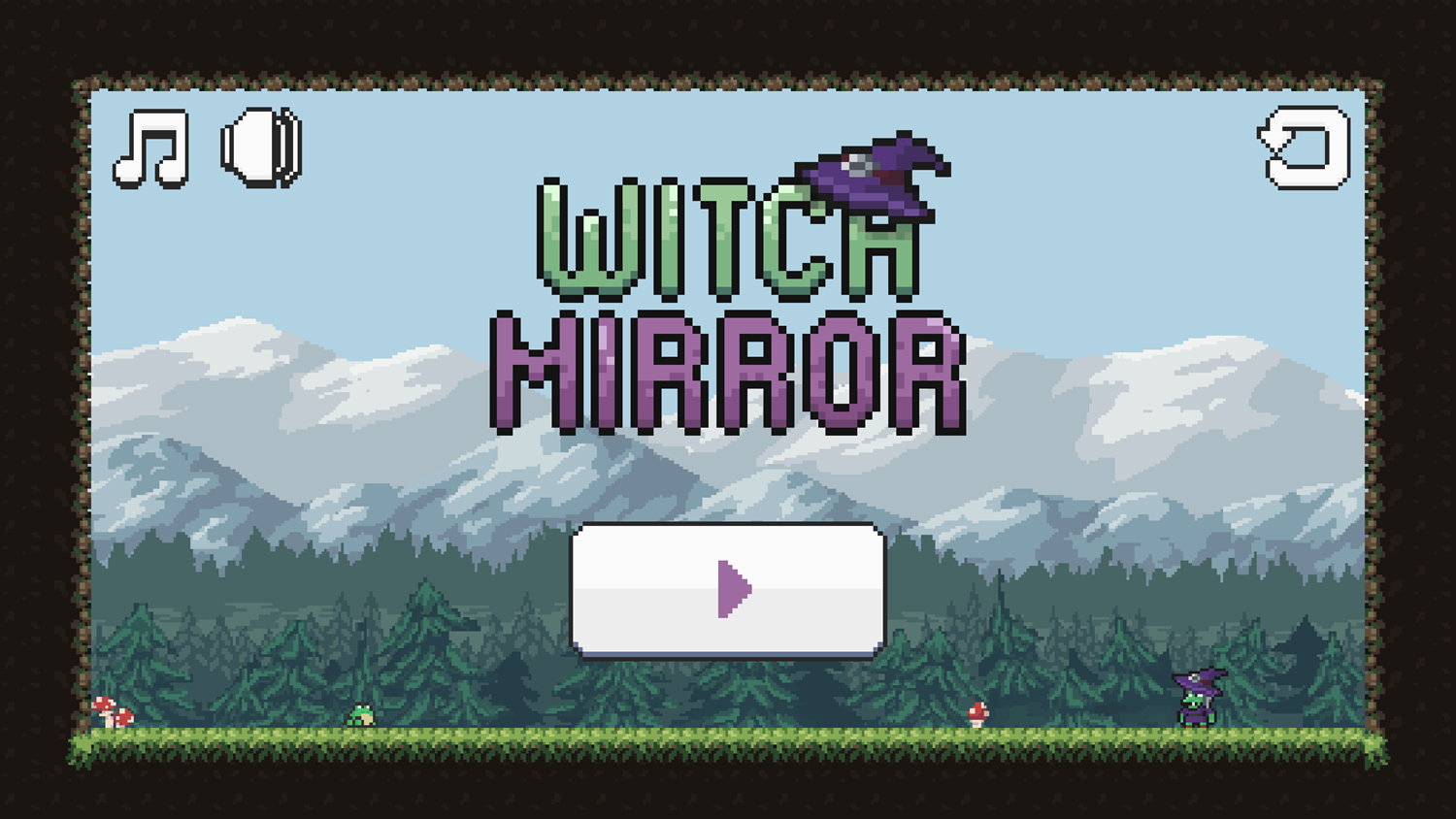 Witch Mirror Game Welcome Screen Screenshot.