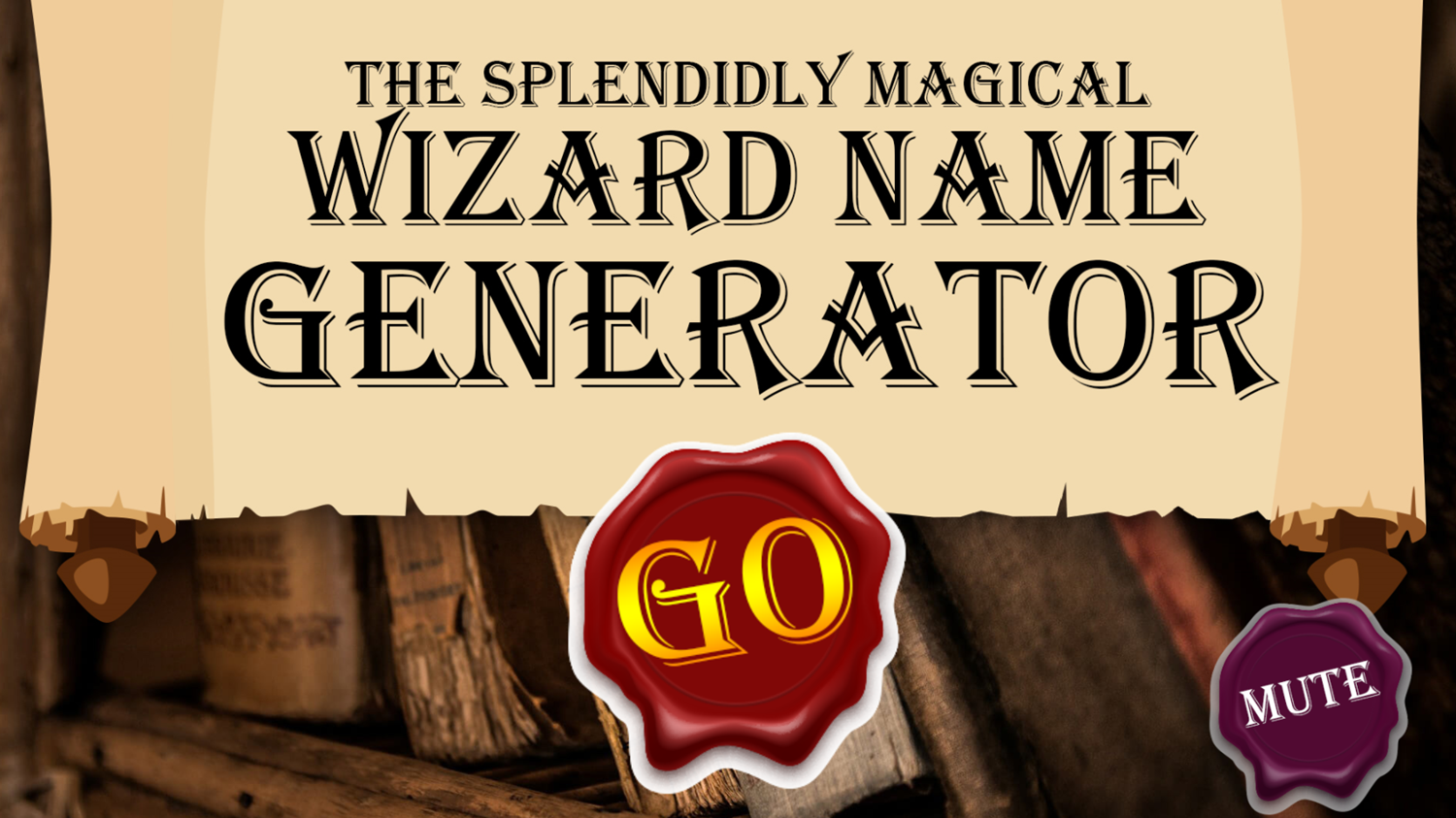 Wizard Name Generator Game Welcome Screen Screenshot.