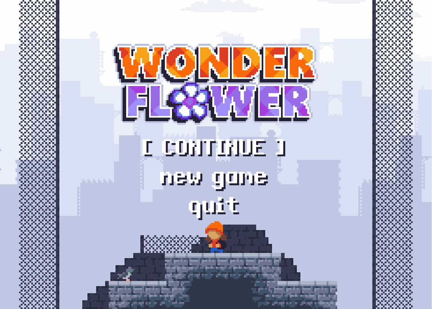 Wonder Flower Game Welcome Screen Screenshot.