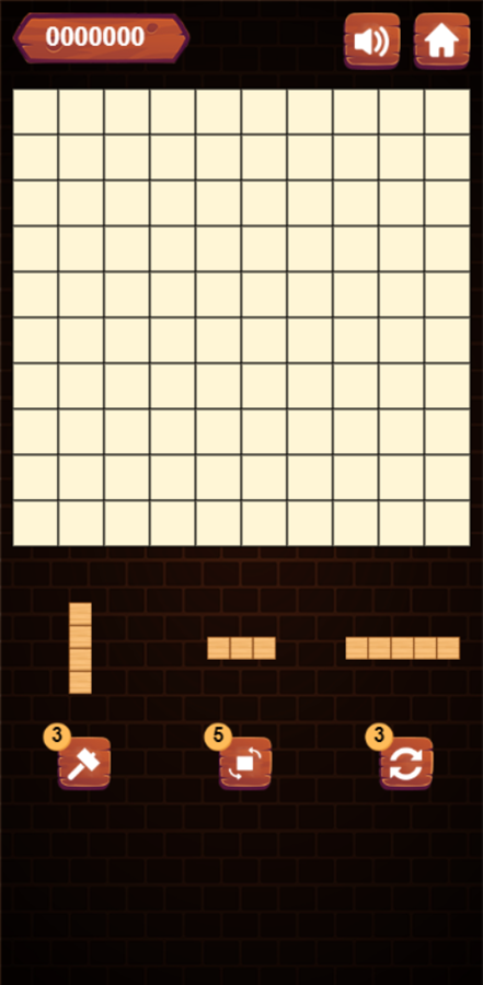 Wood Block Merge Game Start Screenshot.