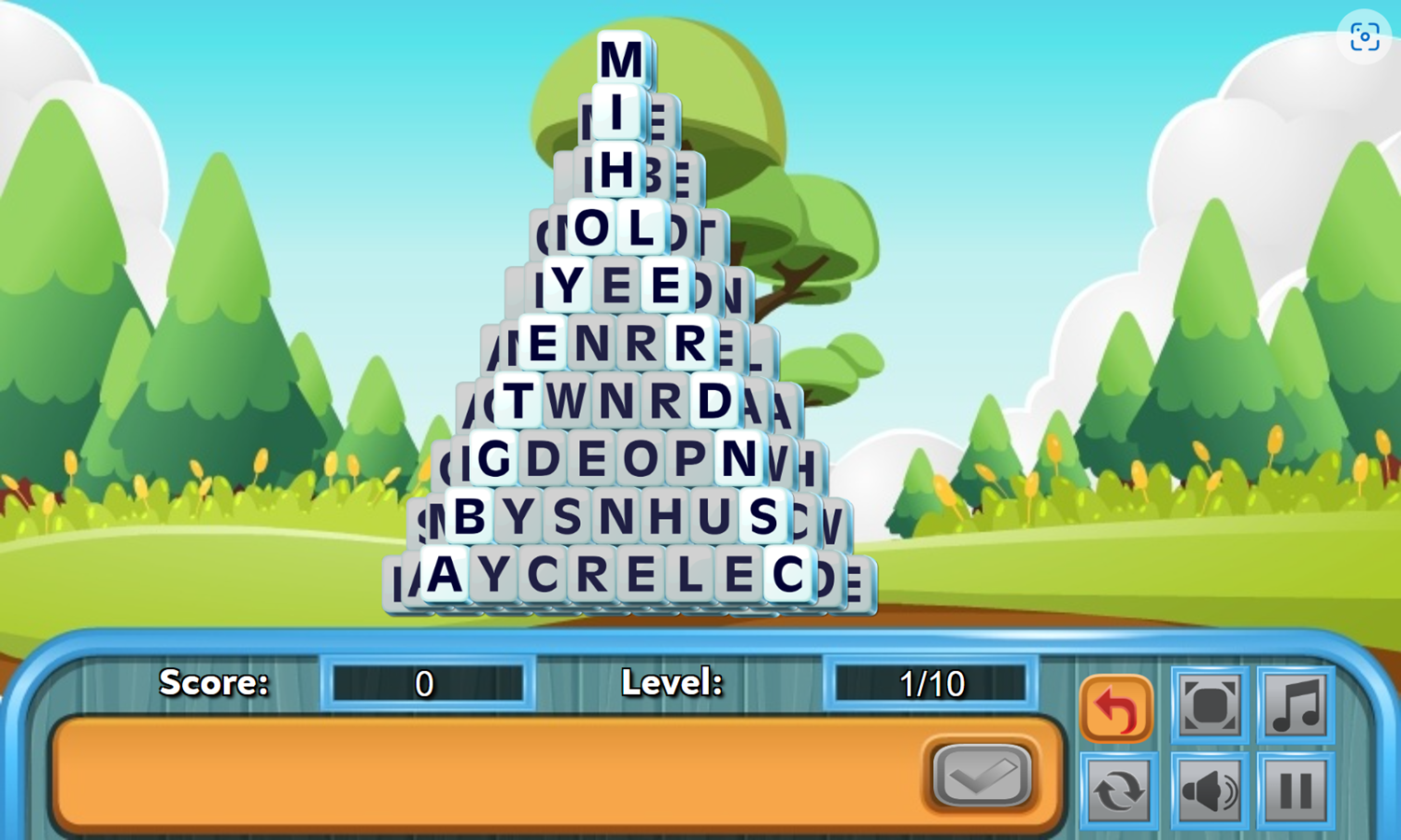 Word Mahjong Game Start Screenshot.