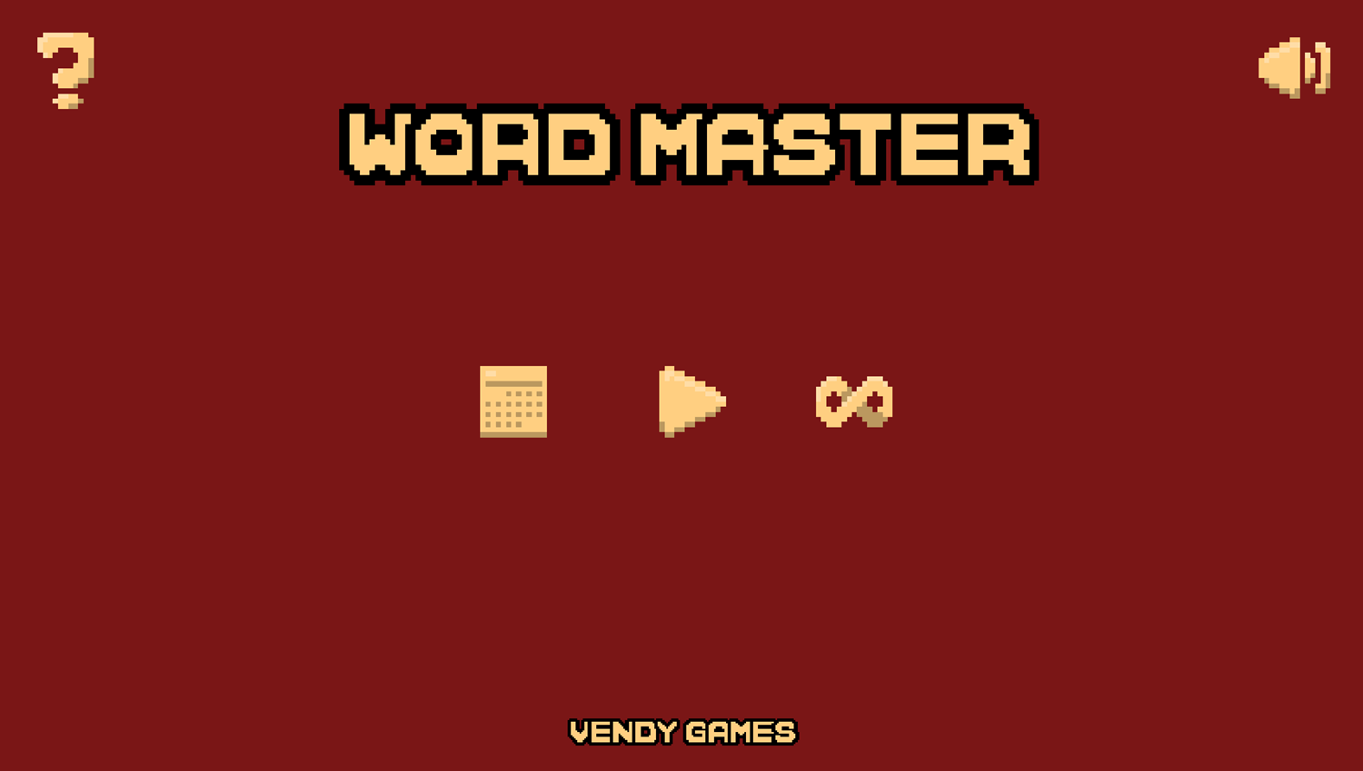Word Master Game Welcome Screen Screenshot.