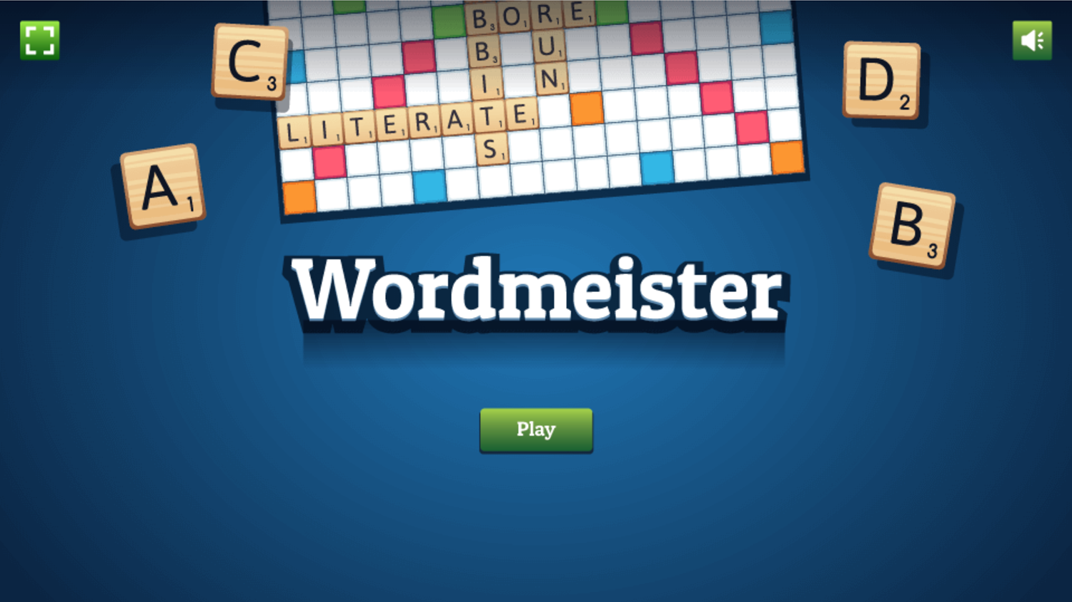 Wordmeister Game Welcome Screen Screenshot.