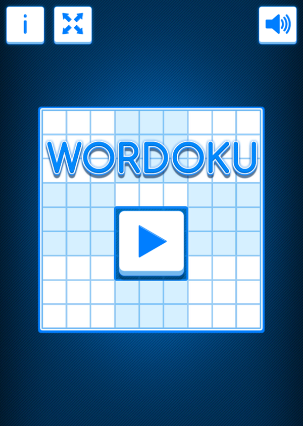 Wordoku Game Welcome Screen Screenshot.