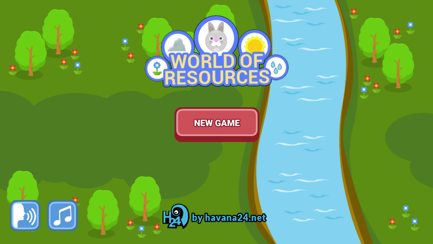World of Resources Game Welcome Screen Screenshot.
