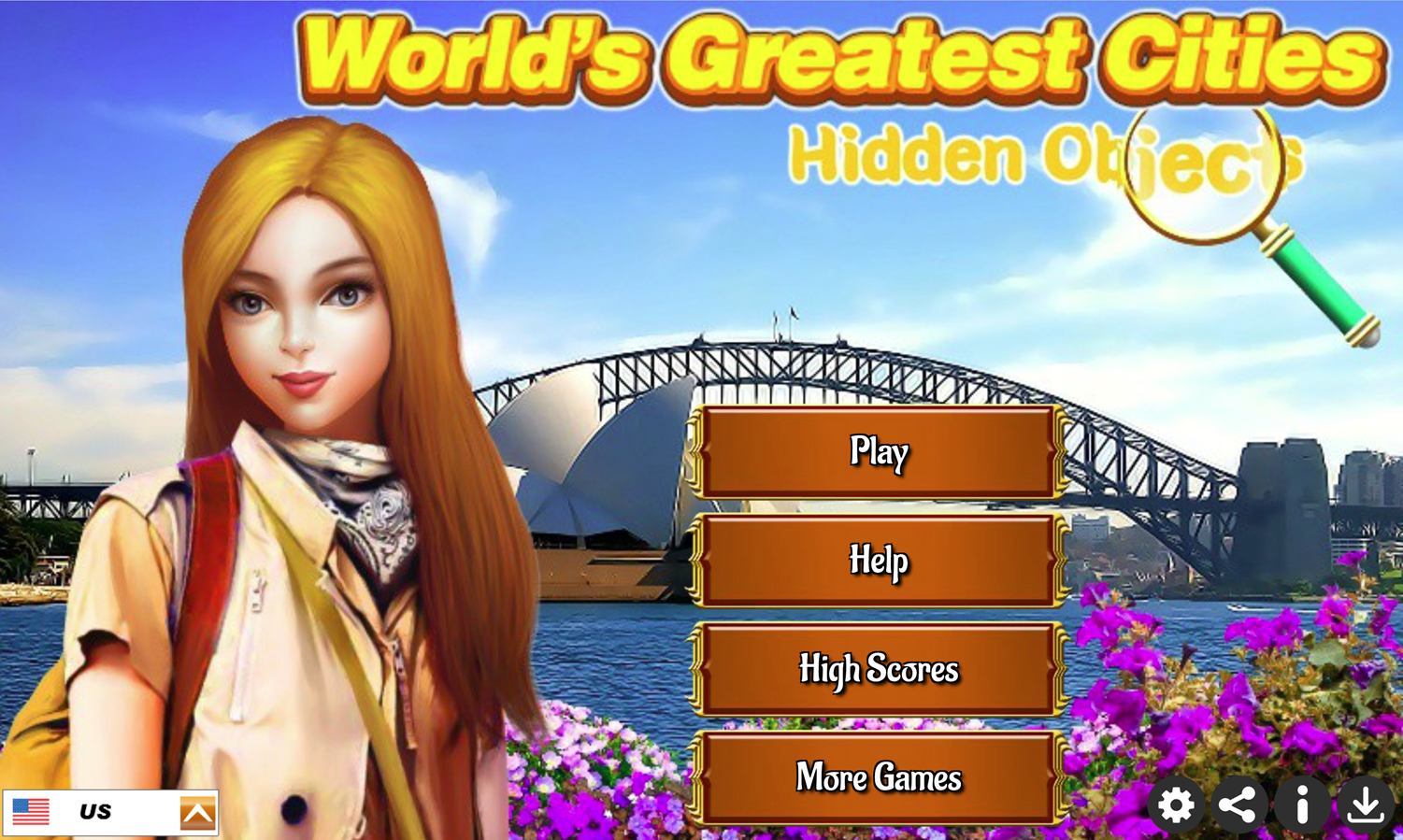 World's Greatest Cities Game Welcome Screen Screenshot.