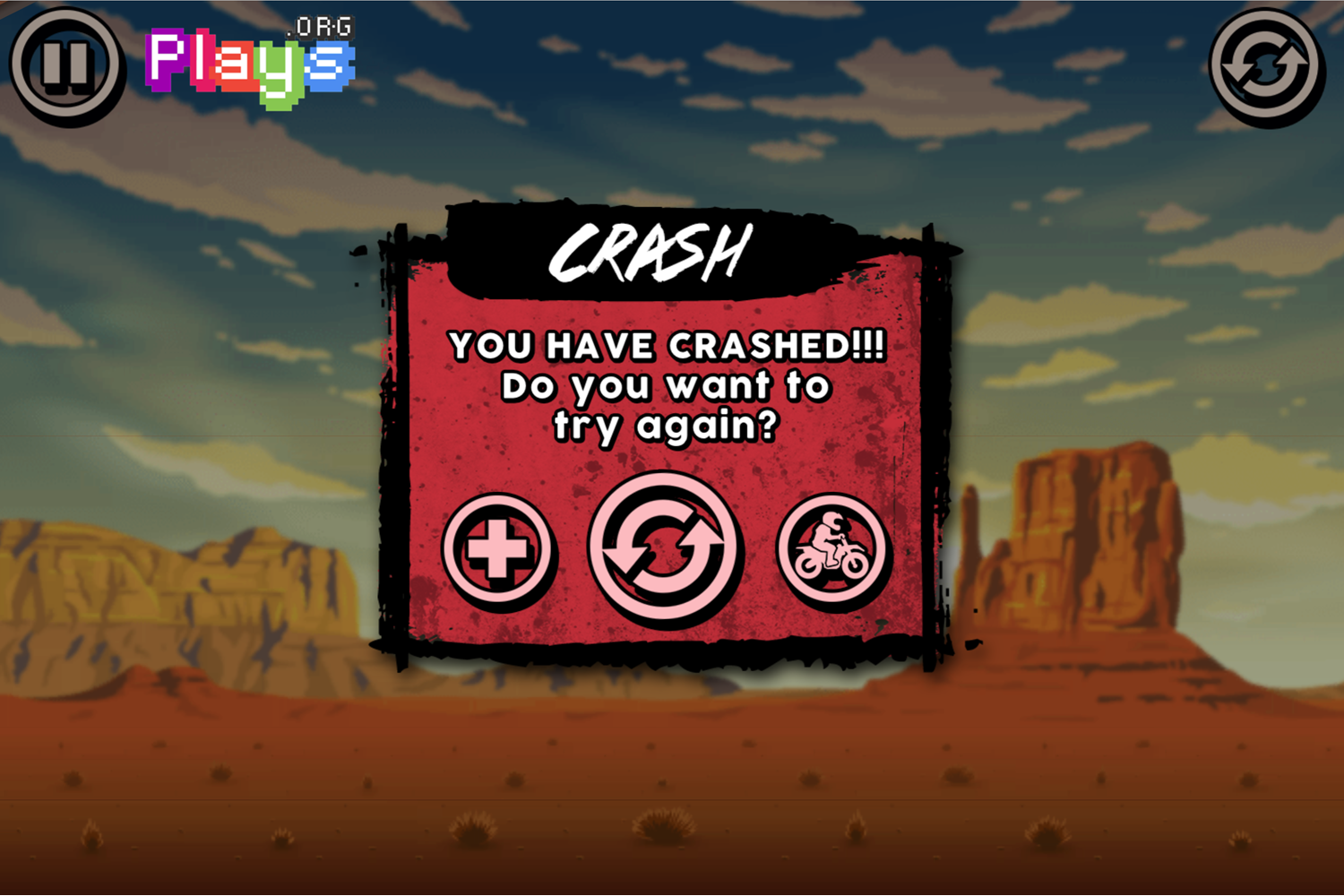 X-Trial Racing Game Crash Screen Screenshot.