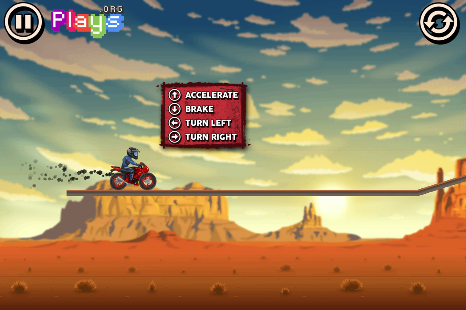 X-Trial Racing Game Controls Screen Screenshot.