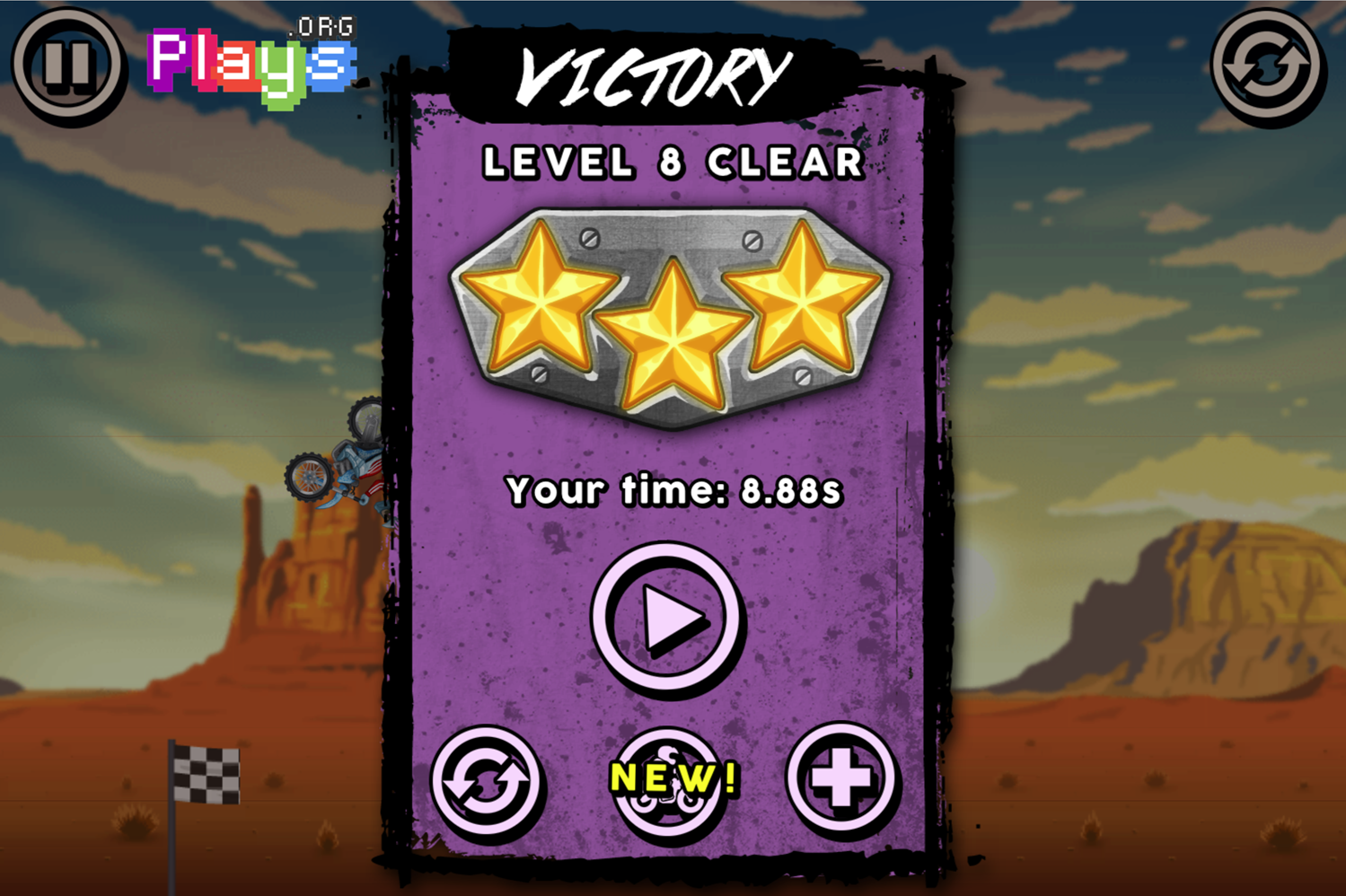 X-Trial Racing Game Level Clear Screen Screenshot.