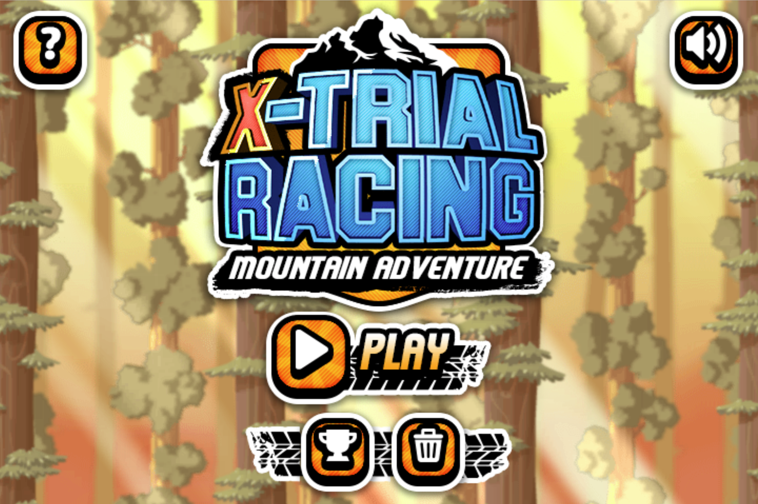 X-Trial Racing Mountain Adventure Game Welcome Screen Screenshot.