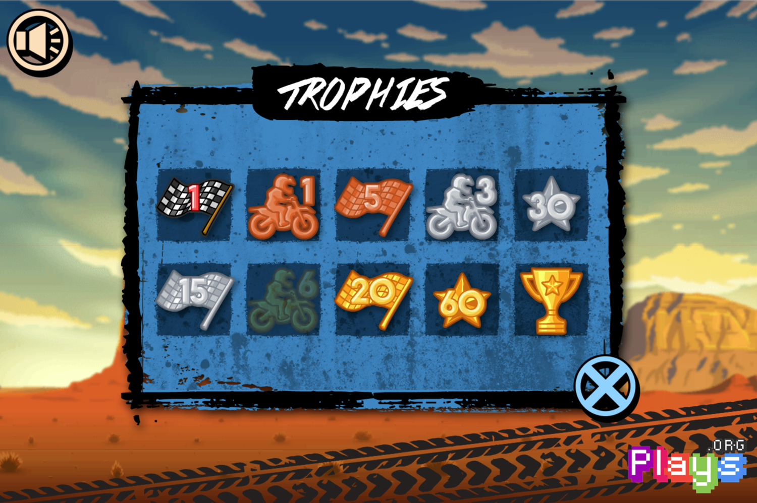 X-Trial Racing Game Trophies Screen Screenshot.