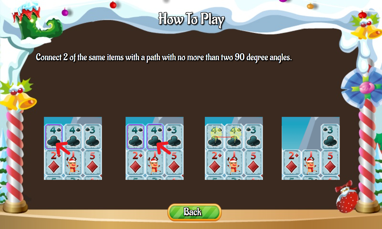 Xmas Card Connect Game How To Play Screenshot.