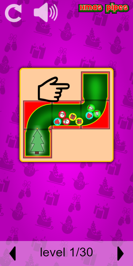 Xmas Pipes Level Play Screenshot.