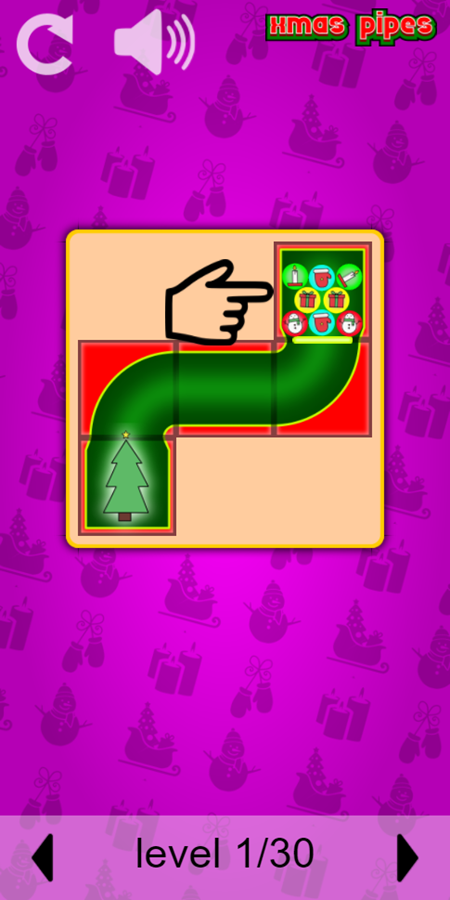 Xmas Pipes Level Start Screenshot.