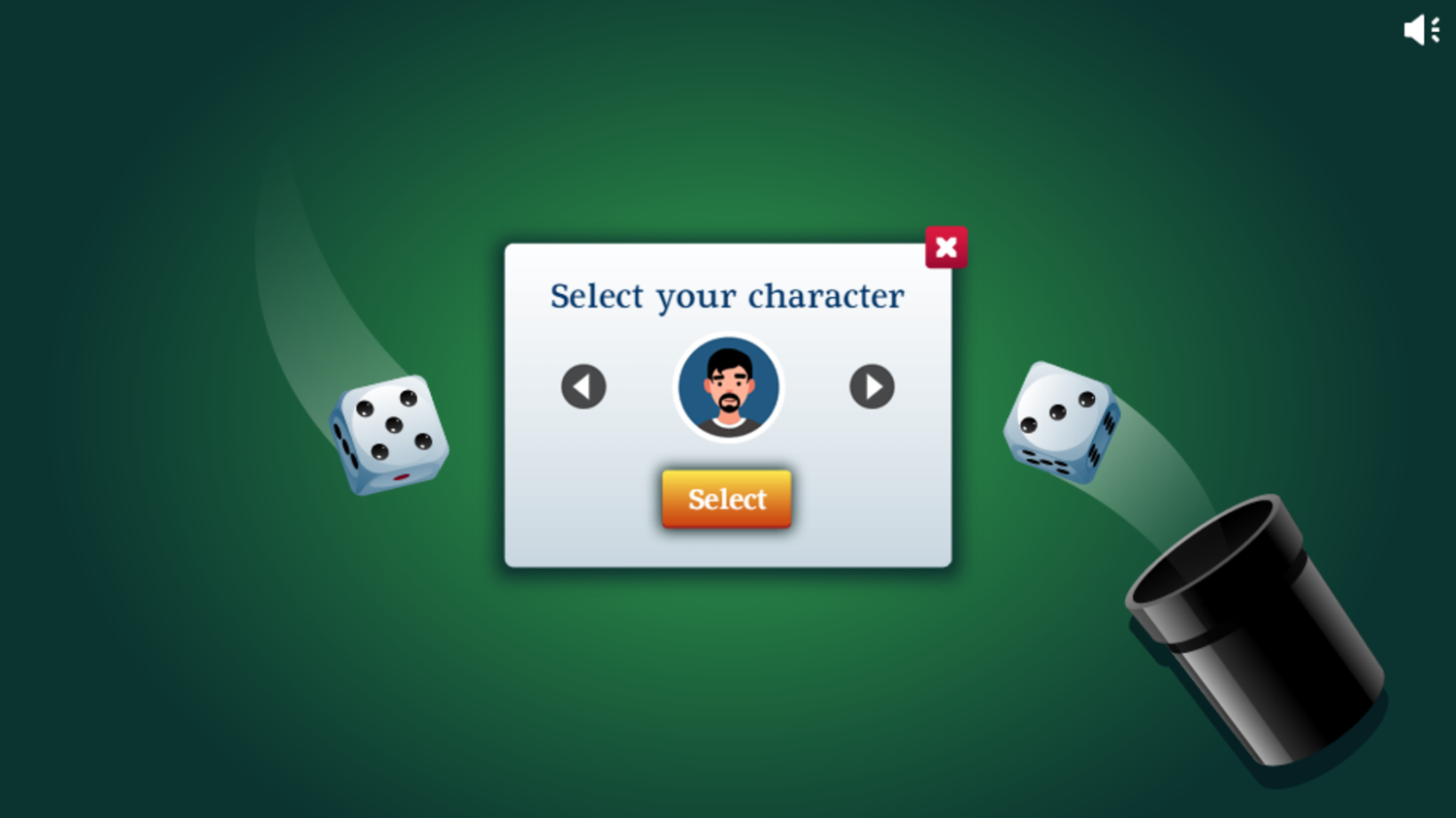 Yatzy Game Select Character Screenshot.