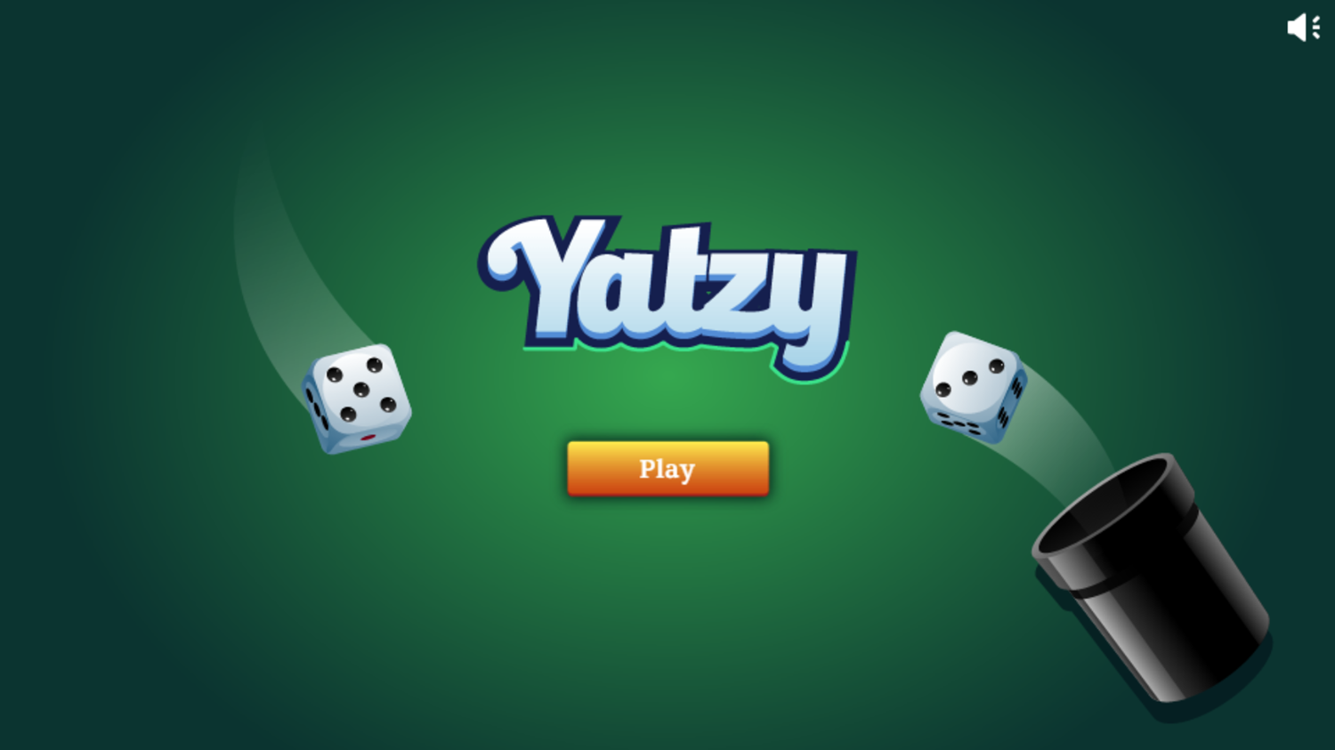 Yatzy Game Welcome Screen Screenshot.