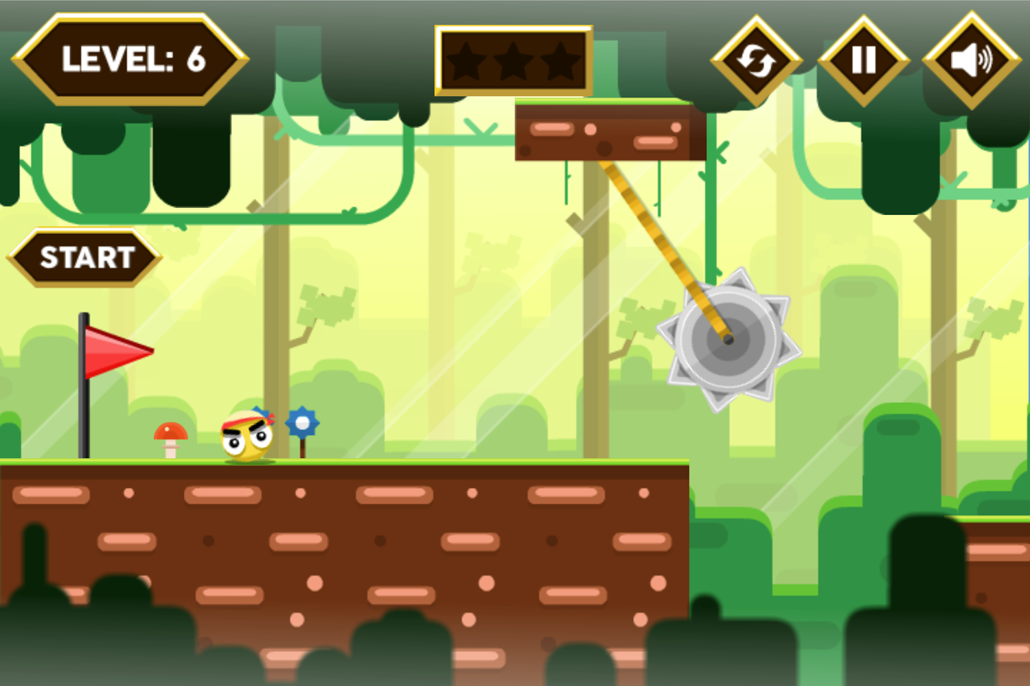 Yellow Ball Adventure Game Screenshot.
