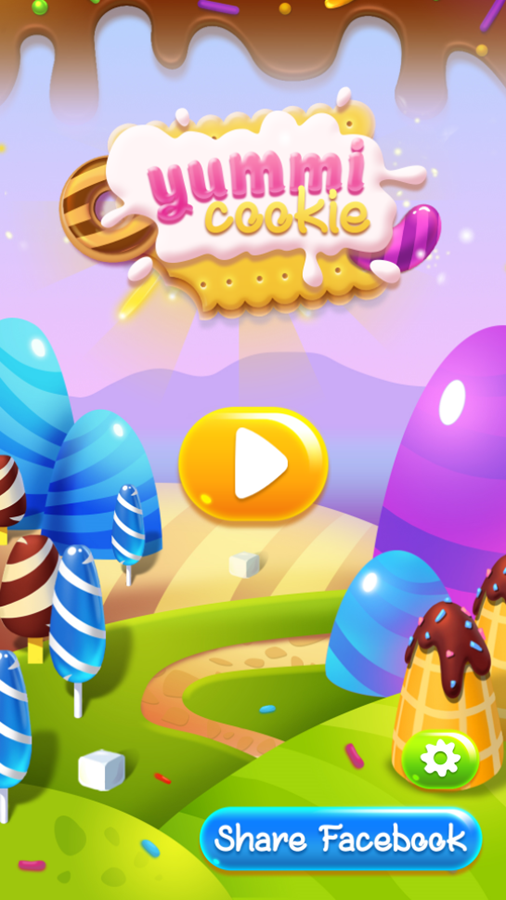 Yummi Cookie Game Welcome Screen Screenshot.