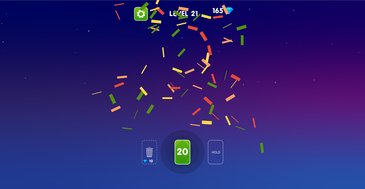 Zero 21 Solitaire Level Beat Screenshot.