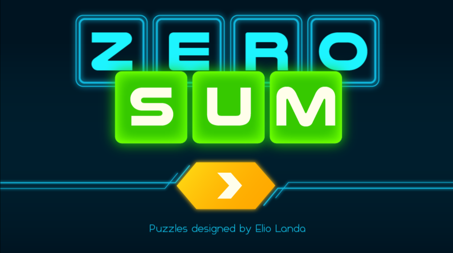 Zero Sum Game Welcome Screen Screenshot.