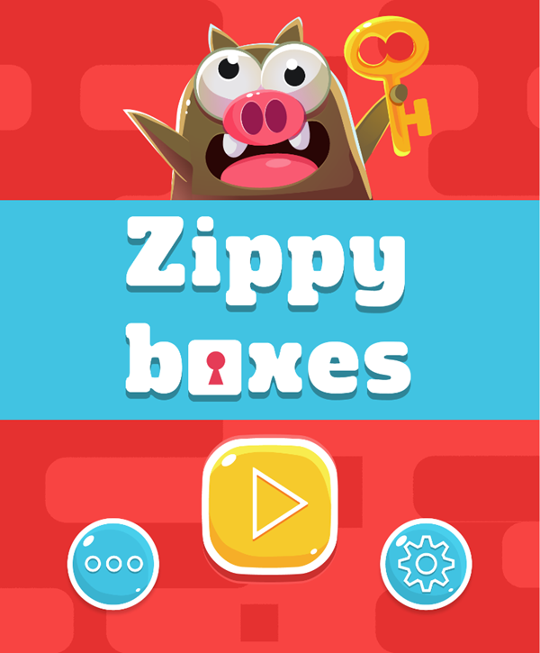 Zippy Boxes Game Welcome Screen Screenshot.