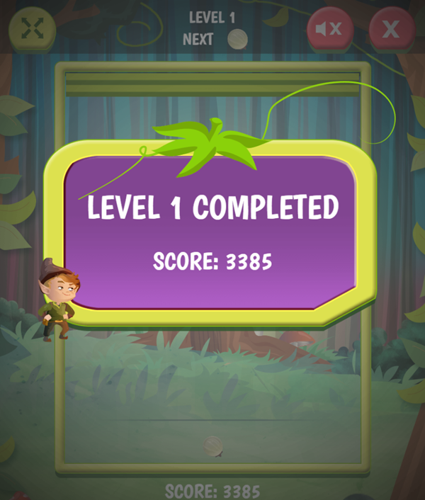 Zippy Pixie Game Level Completed Screenshot.