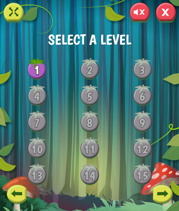 Zippy Pixie Game Select Level Screenshot.