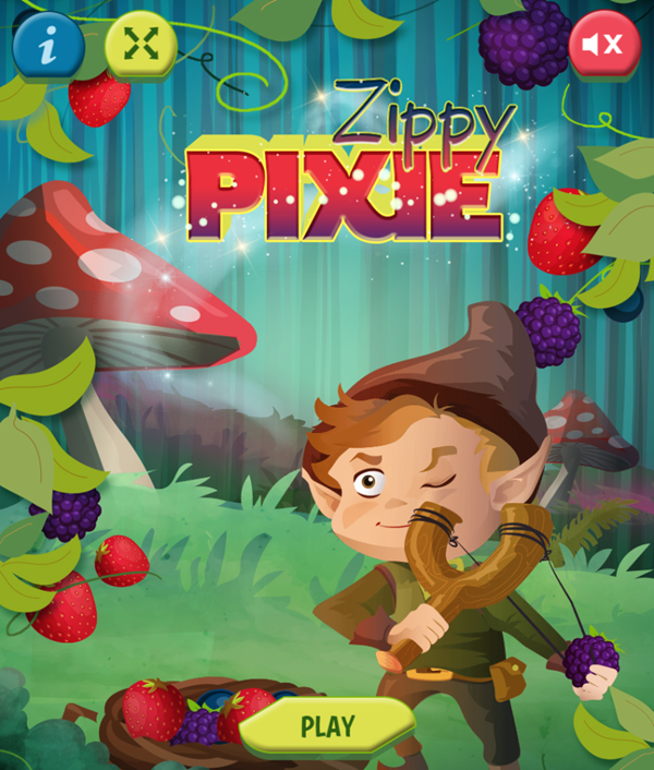 Zippy Pixie Game Welcome Screen Screenshot.