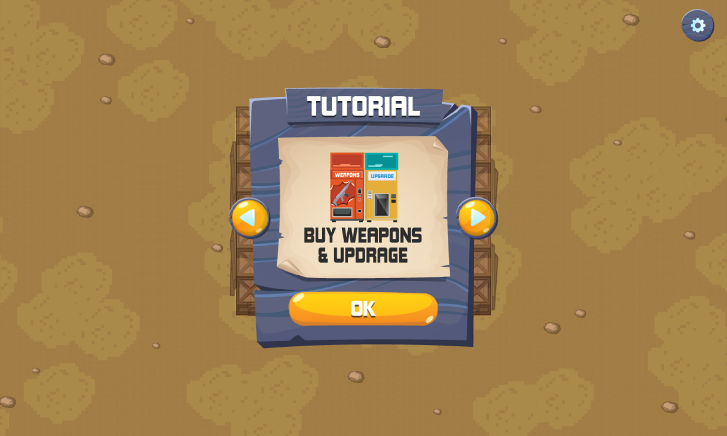 Zombie Attack Game Buy Weapons and Upgrades Tutorial Screen Screenshot.