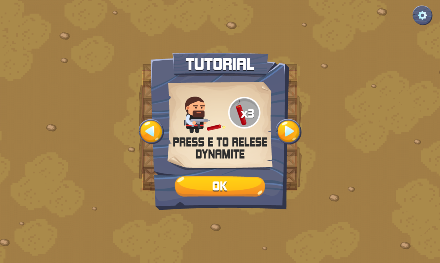 Zombie Attack Game Dynamite Tutorial Screen Screenshot.