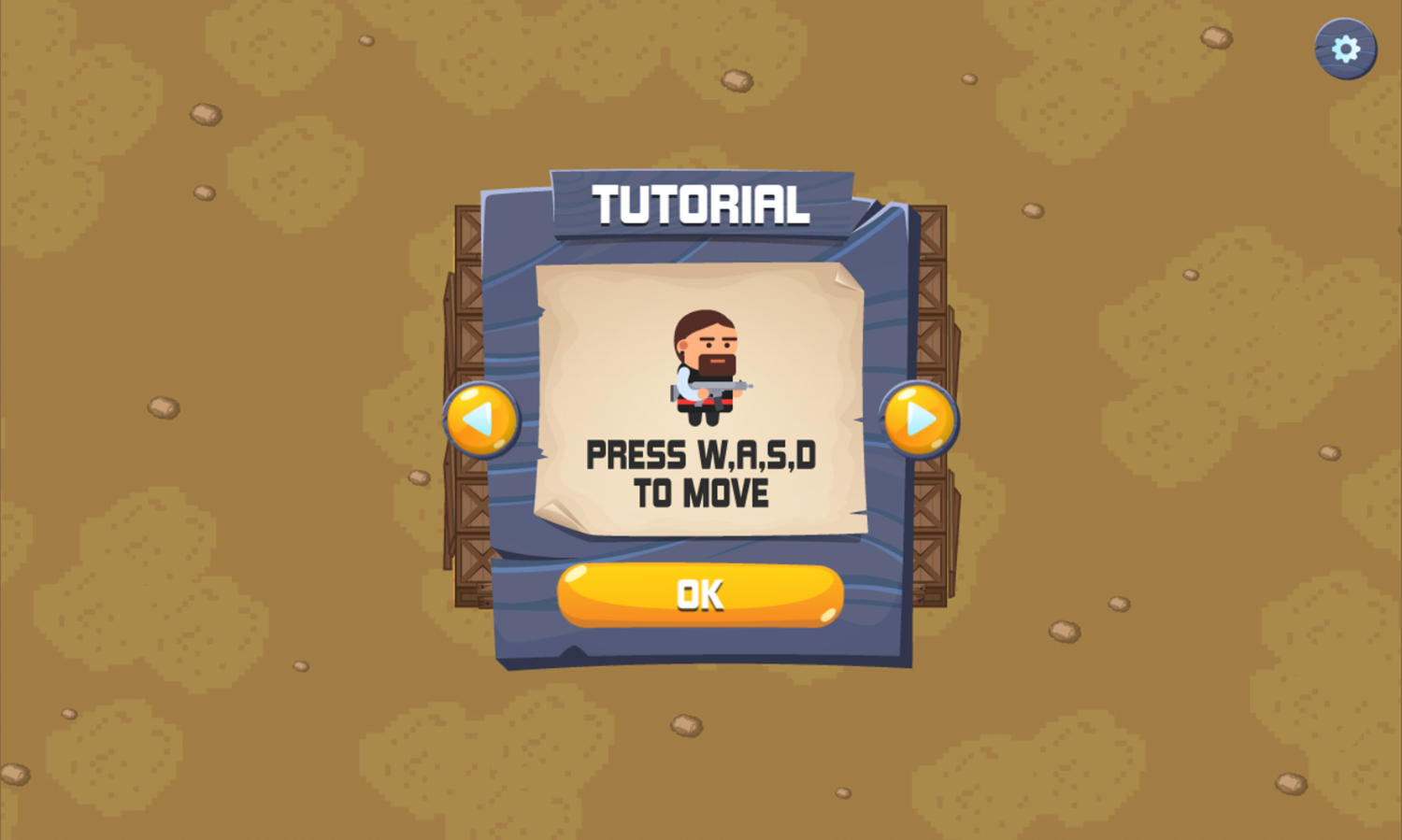 Zombie Attack Game Moving Tutorial Screen Screenshot.