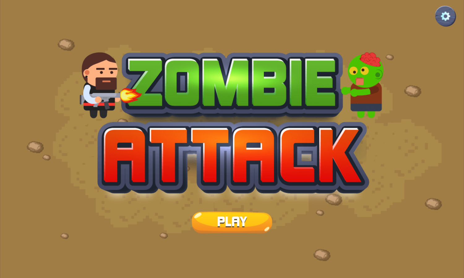 Zombie Attack Game Welcome Screen Screenshot.
