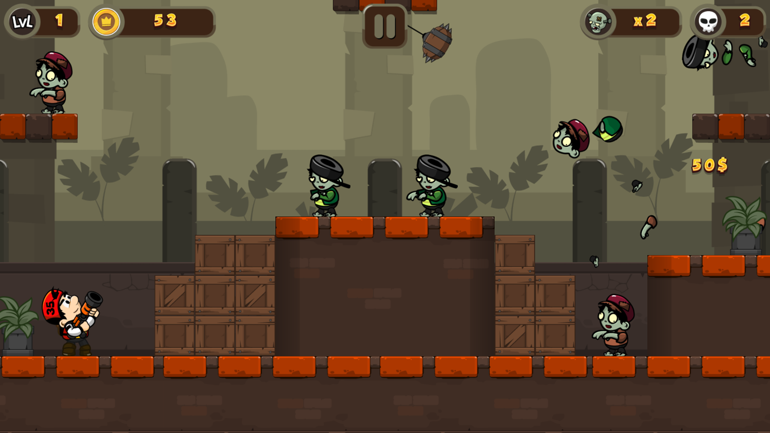 Zombie Buster Game Play Screenshot.