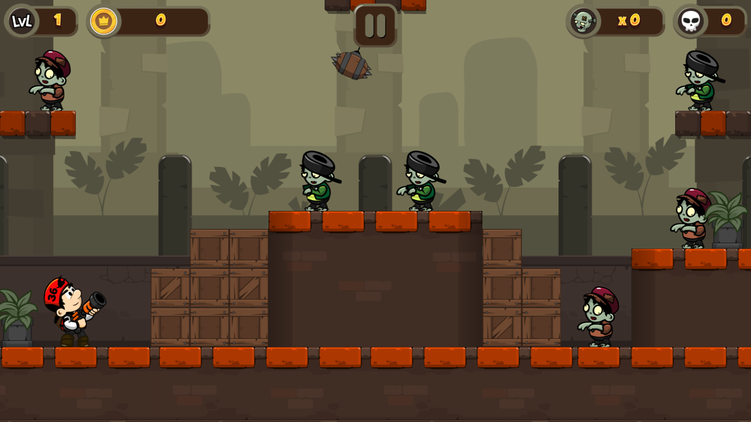 Zombie Buster Game Start Screenshot.