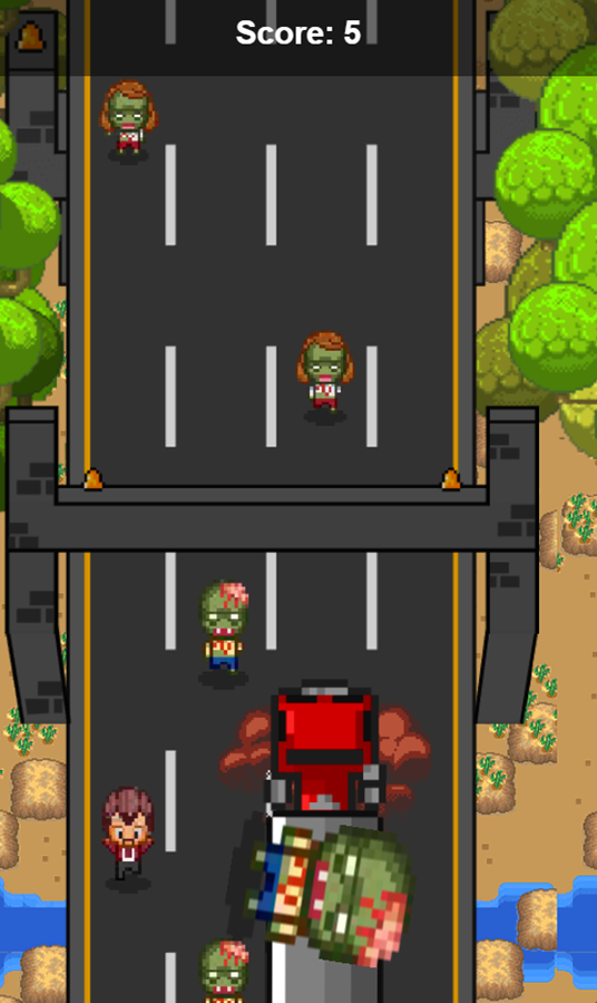 Zombie Crashing Game Play Screenshot.