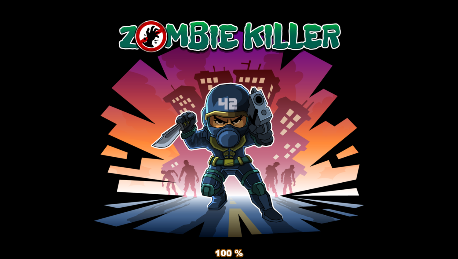 Zombie Killer Game Welcome Screen Screenshot.