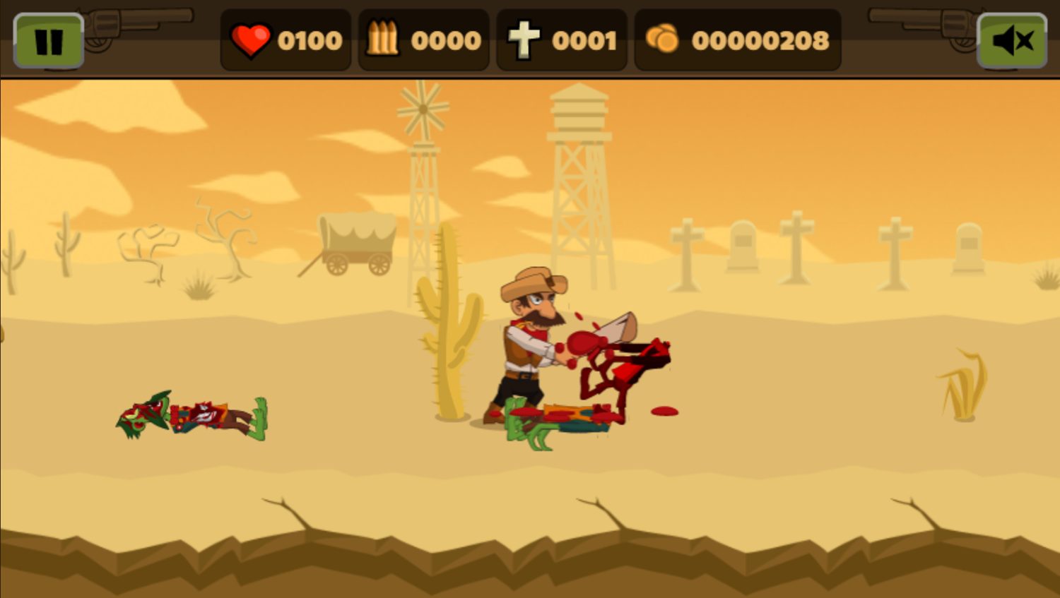 Zombie Massacre Game Stage Play Screenshot.