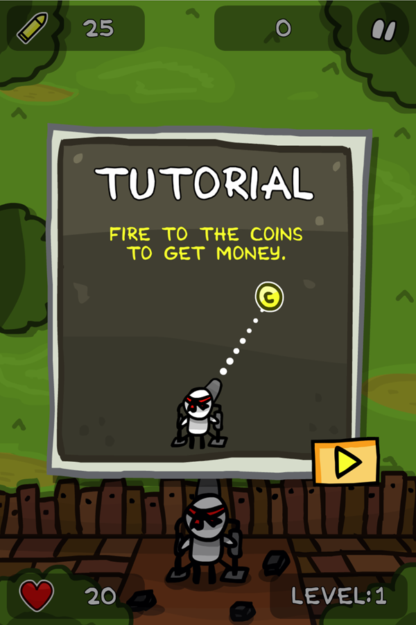 Zombie Plague Game Coins Tutorial Instructions Screen Screenshot.