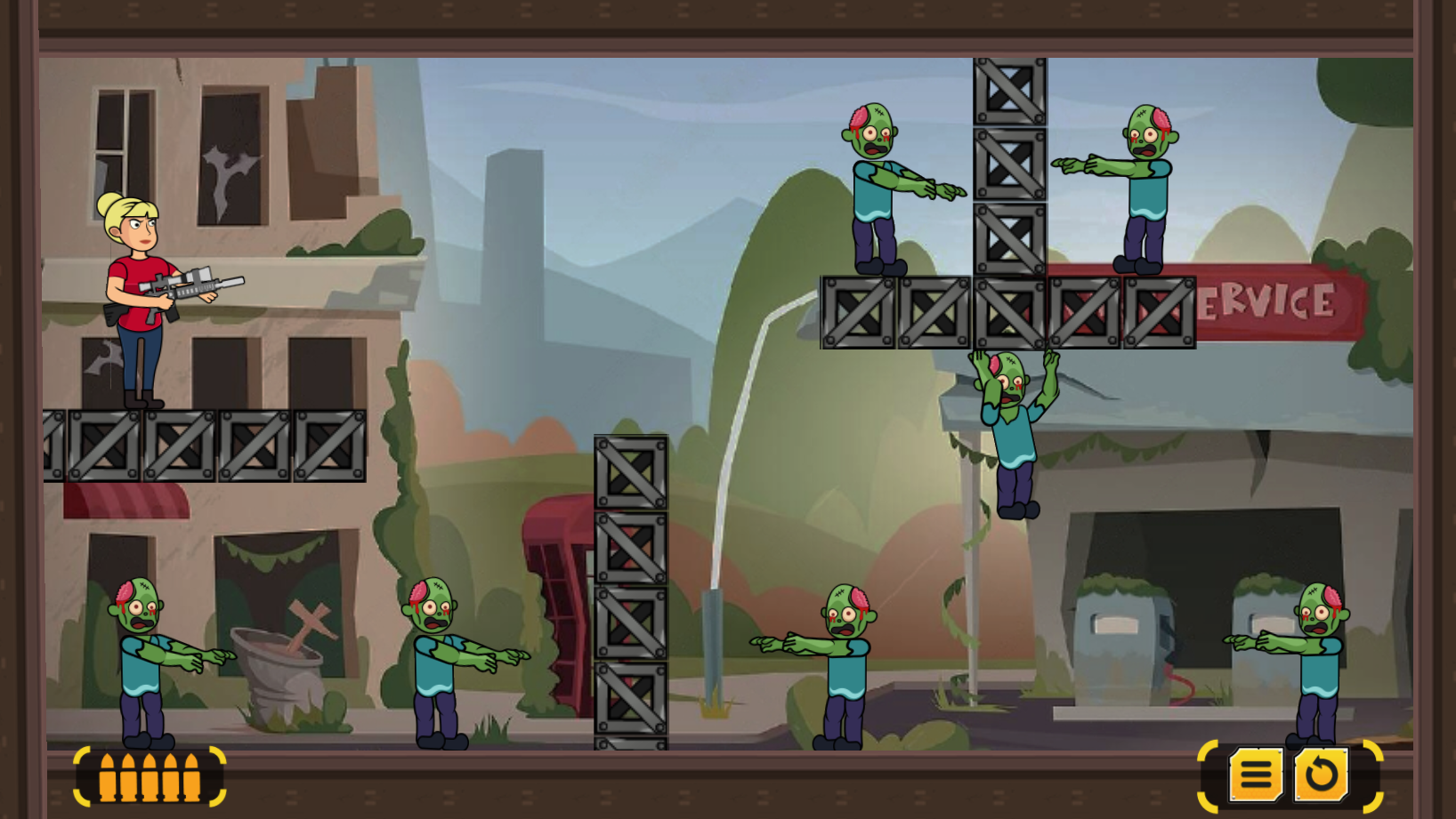 Zombie Ricochet Women Game Final Level Screenshot.