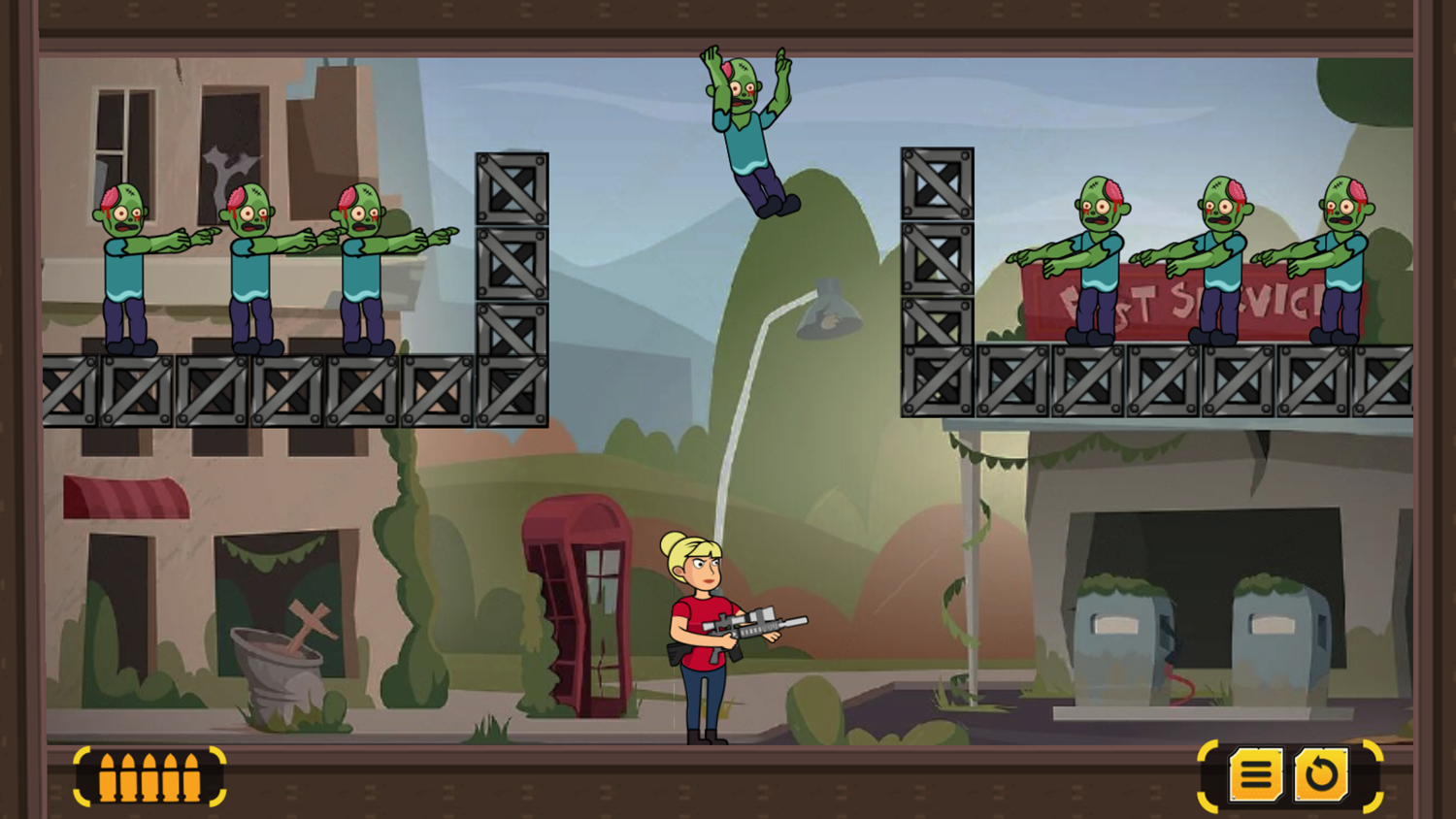 Zombie Ricochet Women Game Screenshot.