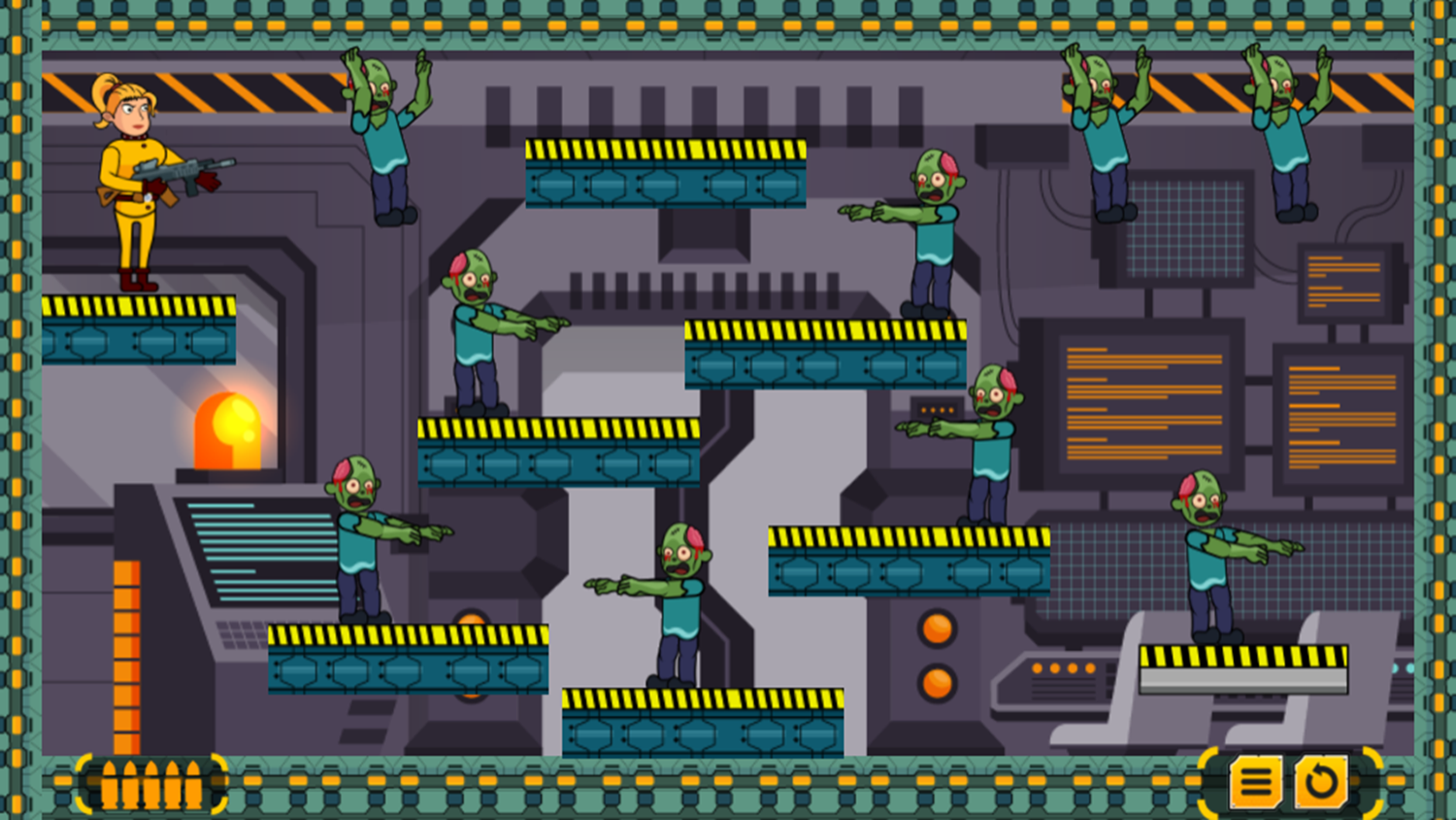 Zombie Ricochet Women Game Lab Level Screenshot.