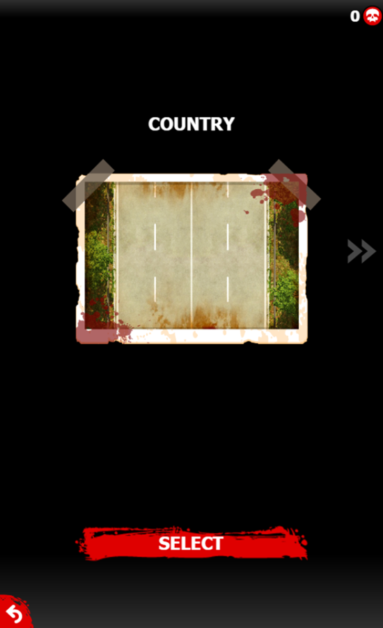 Zombie Road Game Map Select Screenshot.