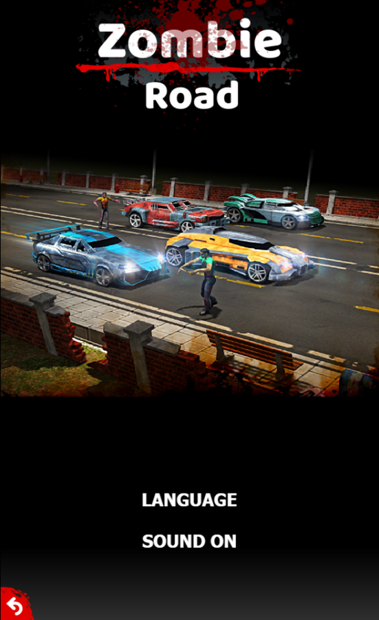 Zombie Road Game Options Screenshot.