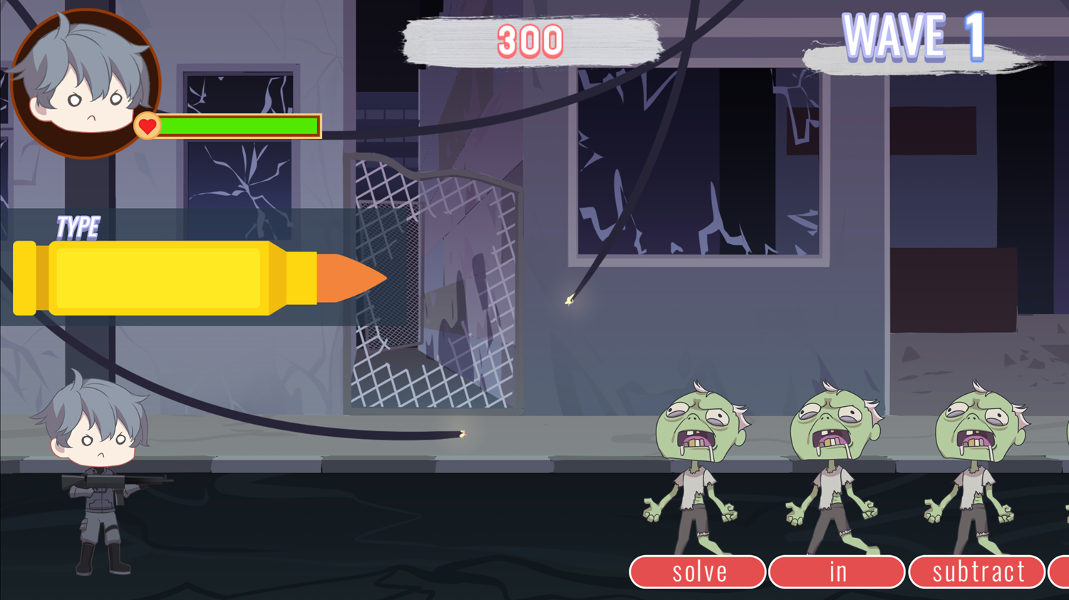 Zombie Typing Game Screenshot.