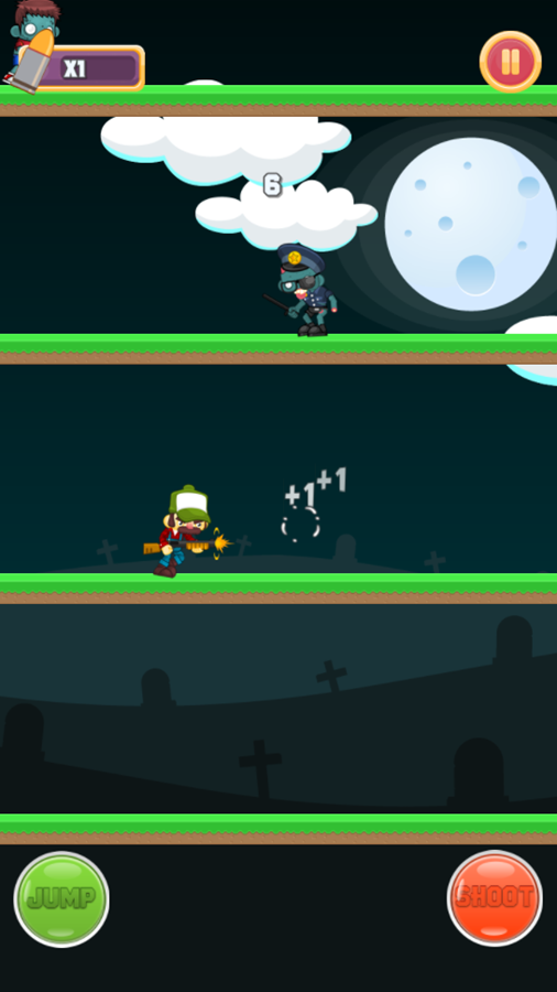 Zombies Jump Game Play Screenshot.