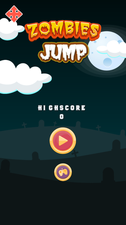 Zombies Jump Game Welcome Screen Screenshot.