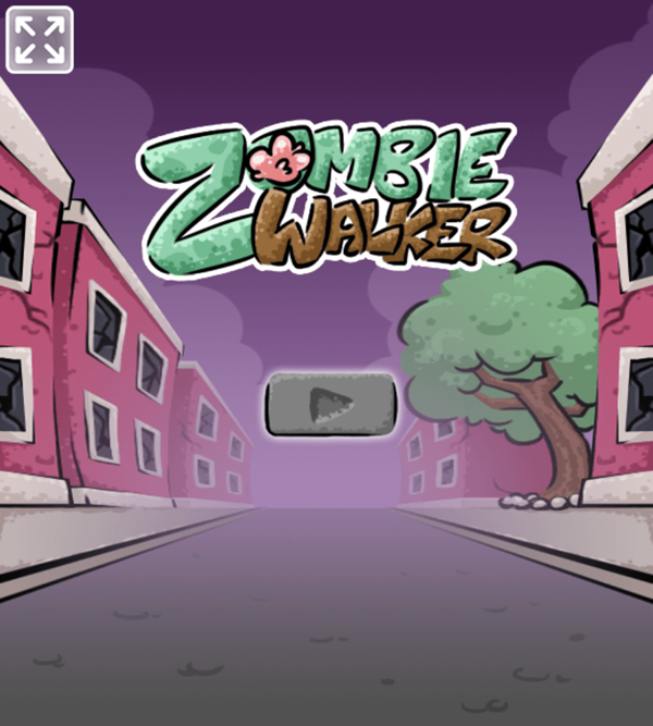 Zombies Walker Game Welcome Screen Screenshot.