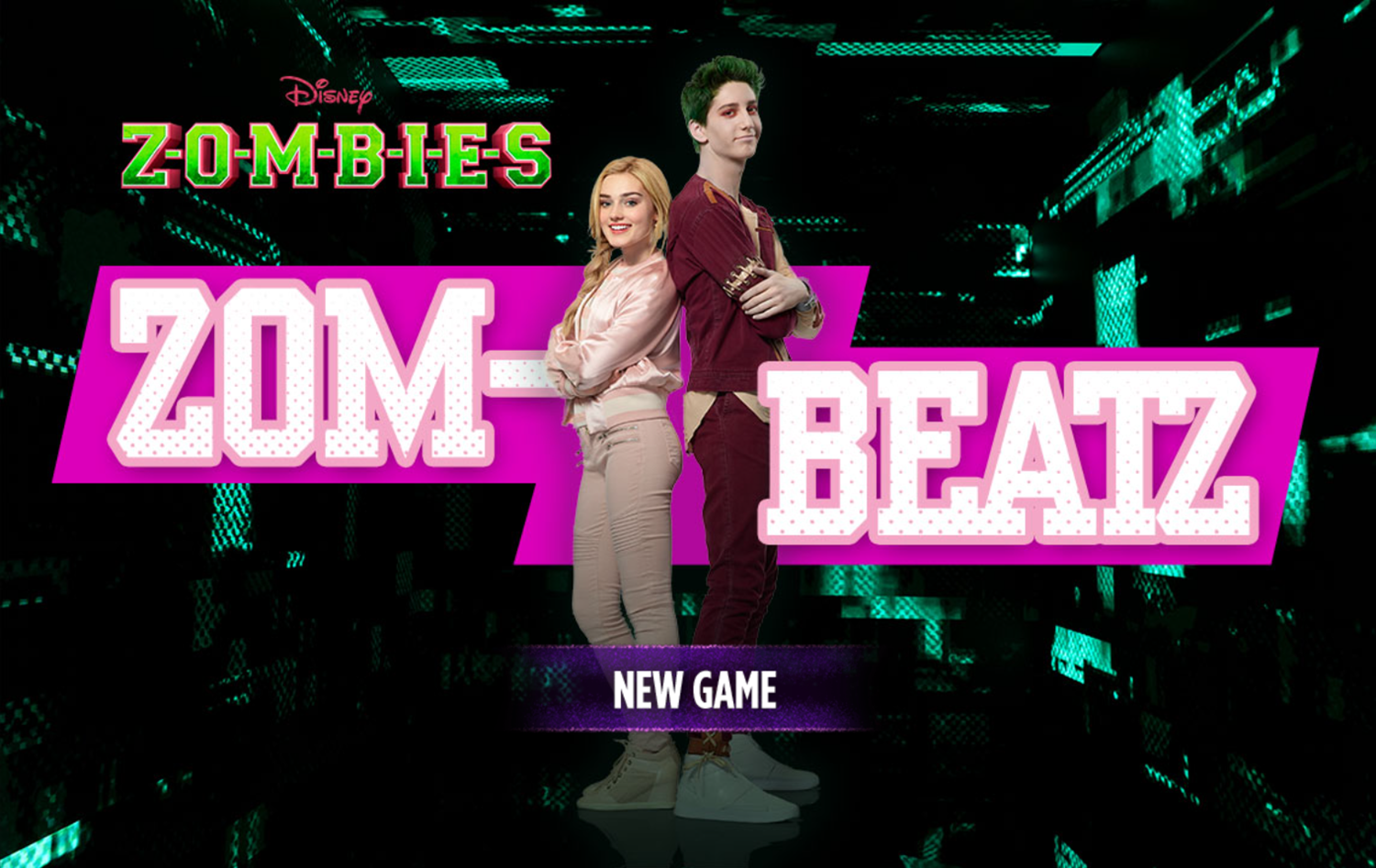 Zombies Zom-Beatz Game Welcome Screen Screenshot.