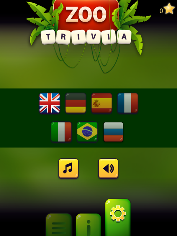 Zoo Trivia Game Languages Screenshot.