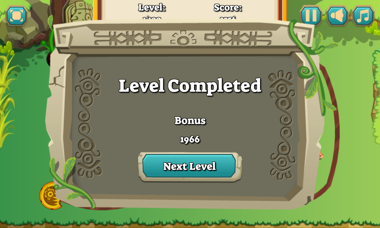 Zuma Legend Game Level Completed Screenshot.